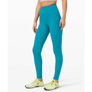Lululemon Swift Speed Hawaiian Blue High Rise Leggings 28" Athleisure Jogging